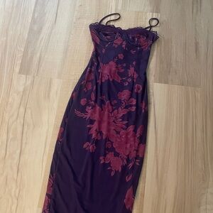Elegant Purple Floral lace bodycon Dress